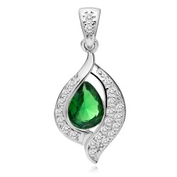 Pandantiv argint cu piatra verde DiAmanti Z0736CR_G-DIA (Argint 925‰ 1,6 g.)